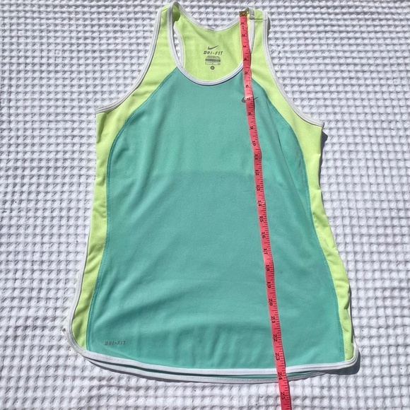Nike Womens' Light Lime Green and Turquoise Dri-FIT Tank Top - Picture 13 of 15